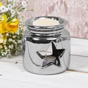 Ceramic Silver Star Wax Oil Warmer By Lesser & Pavey
