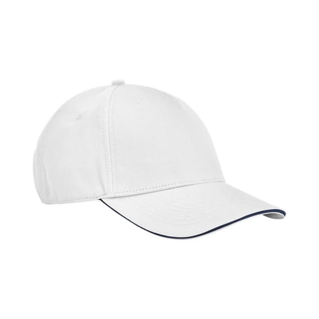 Beechfield Beechfield Men Classic Cotton Sandwich Peak Cap in White White One Size Male 5063527237279