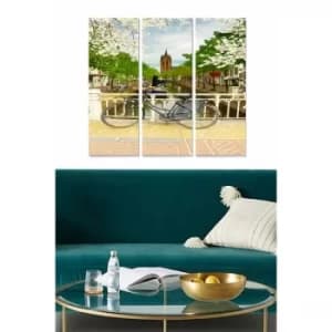 MDF1040878 Multicolor Decorative MDF Painting (3 Pieces)