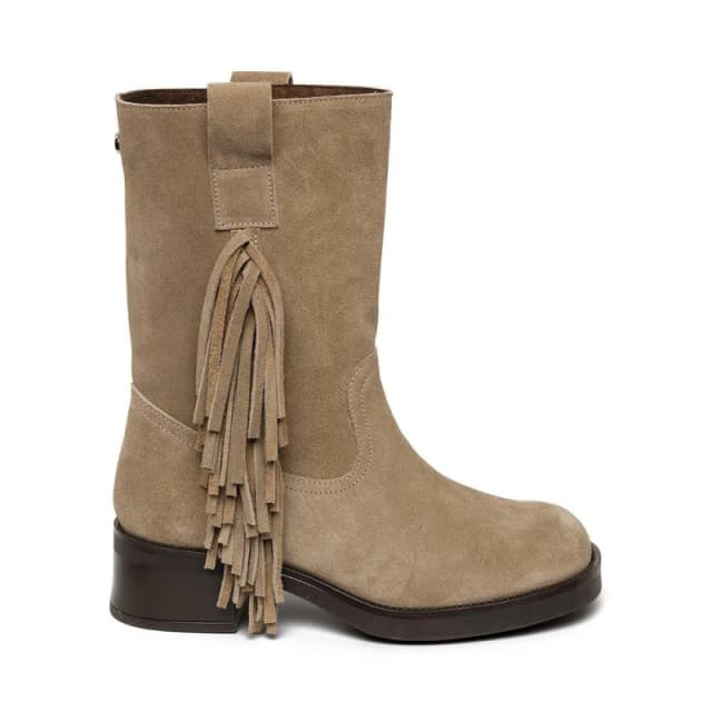 Steve Madden Womens Benedict Biker Boots Taupe Suede female 4 (37)