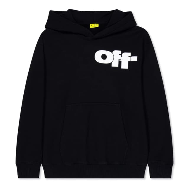 Off White Kids Pull Over Hoodie Blk/Wht 1001 unisex 6Y