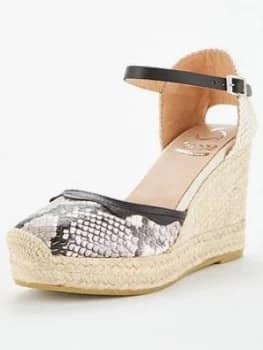 Kanna Ines20 Snake Wedge Espadrille - Off White
