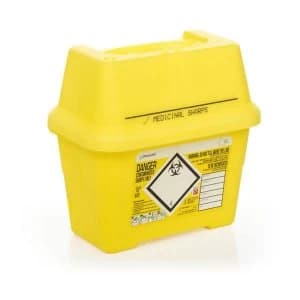 Click Medical Sharpsafe 2 Litre Sharps Bin Yellow