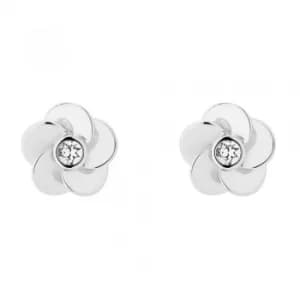 Ted Baker Pelipa Silver Finish Polished Flower Stud Earrings...