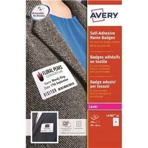 Original Avery L4785 80x50mm Self Adhesive Name Badge 200 Labels