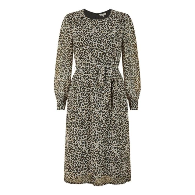 Yumi Yumi Black Leopard Long Sleeve Skater Dress Black 8