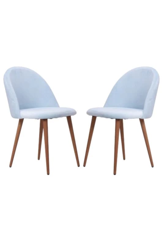 Life Interiors Life Interiors Set of 2 Lucia Ergonomic Velvet Dining Chairs with Wooden Legs, Modern Upholstered Accent Chair in Royal Royal One Size