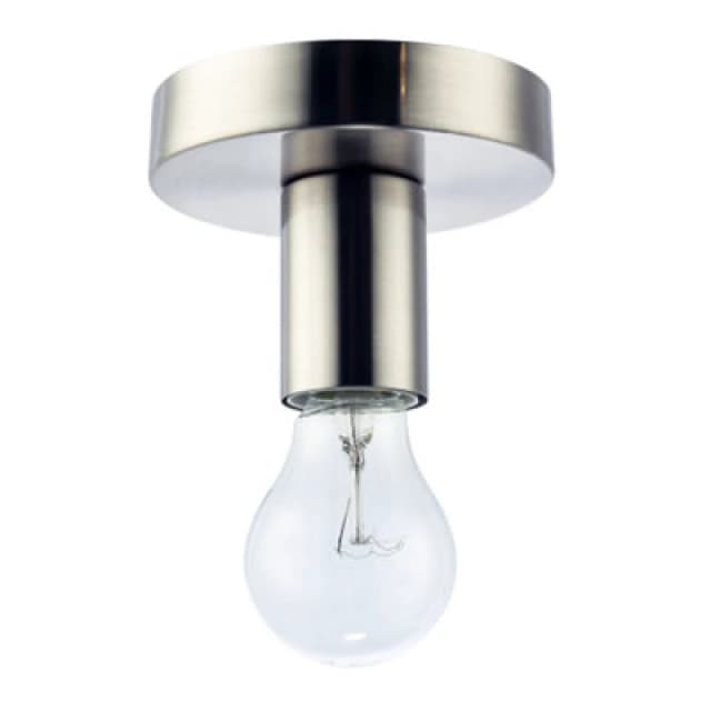 Happy Homewares Satin Nickel Ceiling Or Wall Light Fitting For Industrial Style Light Bulbs
