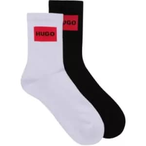 HUGO 2 Pack Rib Label Crew Socks - Purple