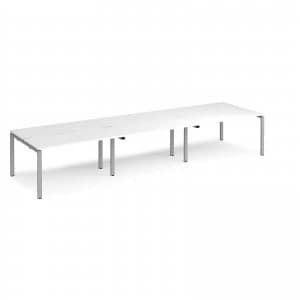 Adapt II Sliding top Triple Back to Back Desk s 4200mm x 1200mm - silve