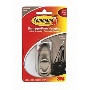 Command Medium Metal Hook Brushed Nickel