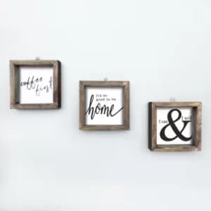 UKZM015 Multicolor Decorative Framed MDF Painting (3 Pieces)