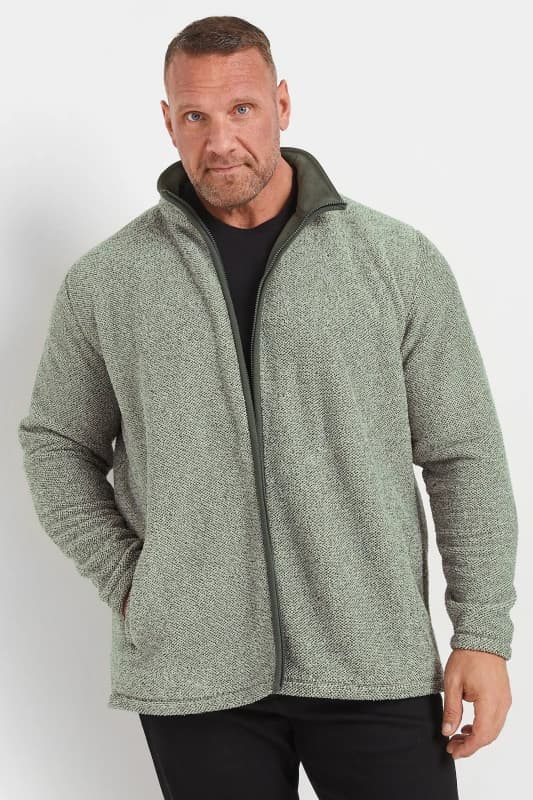 BadRhino Textured Zip Through Fleece Grey