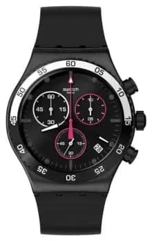 Swatch YVB413 Magenta At Night Black Chronograph Dial / Watch