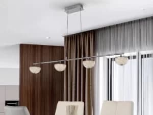 Lua Pendant Light Straight Bar, Chrome
