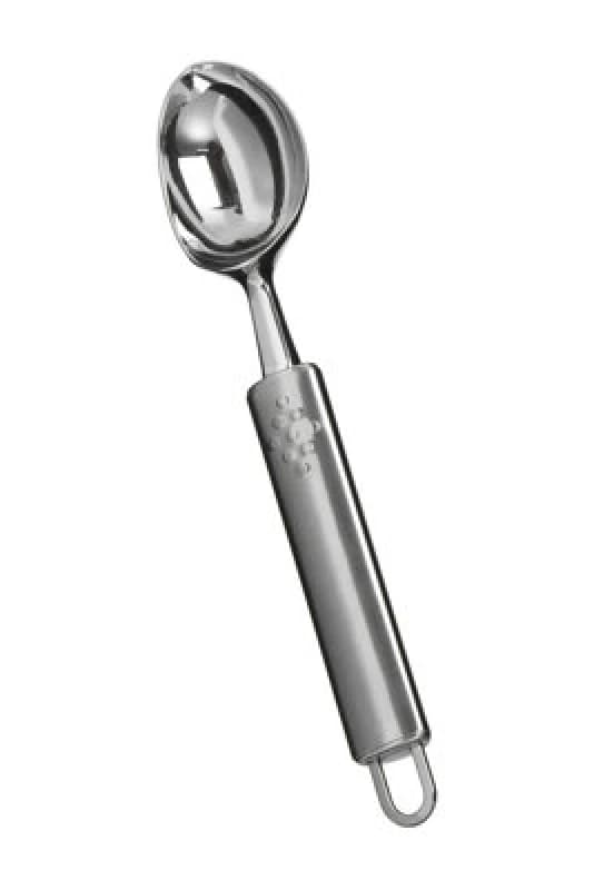 Premier Housewares Satin Gadget Ice Cream Scoop with Hanging Loop Silver