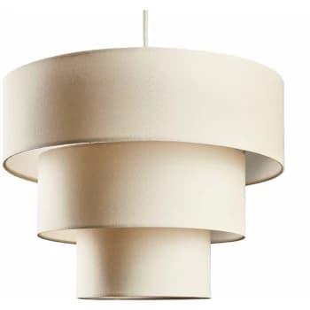 Minisun - Fabric Ceiling Pendant Lampshade Easy Fit 3 Tier Light Shades - Cream