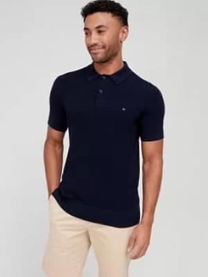 Tommy Hilfiger Pique Structure Knitted Polo Shirt, Desert Sky, Size L, Men