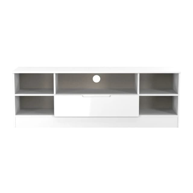 Ready Assembled 2 U Lucca Wide 1 Drawer TV & Media Unit (Ready Assembled) in White Size: Large White Unisex Large