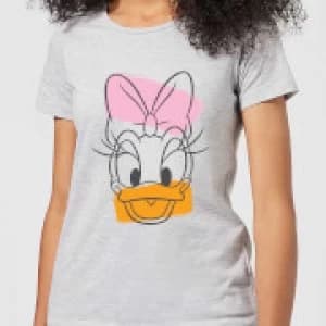 Disney Mickey Mouse Daisy Duck Head Womens T-Shirt - Grey - 3XL