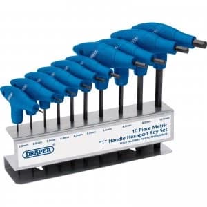 Draper 10 Piece T Handle Hexagon Allen Key Set Metric