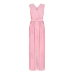 Mela London Pink Pleated Jumpsuit With Belt - Pink