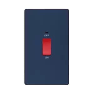 BG Evolve Matt Blue 45A Rectangular Switch Double Pole With LED Power Indicator - PCDDB72B