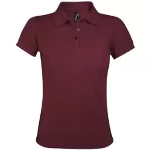 SOLs Womens/Ladies Prime Pique Polo Shirt (XL) (Burgundy)