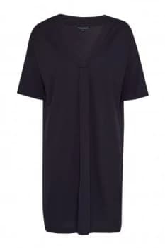 French Connection Bottero Drape V Neck Shift Dress Blue