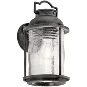 Elstead Ashland Bay - 1 Light Medium Outdoor Wall Lantern Zinc IP44, E27