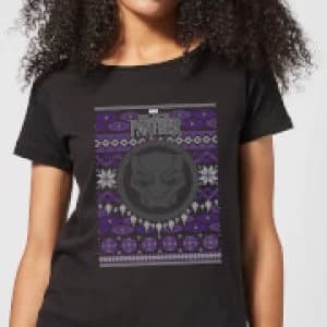 Marvel Avengers Black Panther Womens Christmas T-Shirt - Black