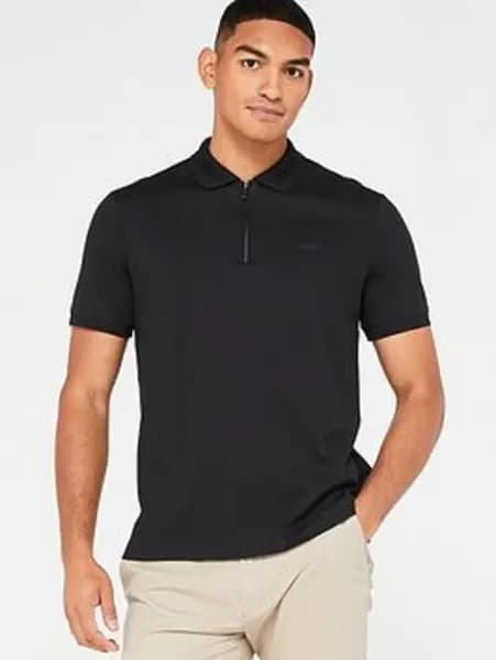 Calvin Klein Welt Zip Polo Shirt - Size L
