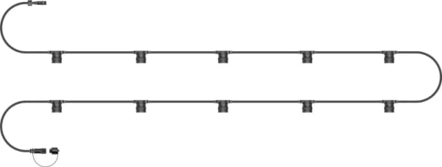 EAGLE-CON 10m 10 Light Easy-Connect Festoon Interconnectable Lighting Black Rubber Cable ELV-772122