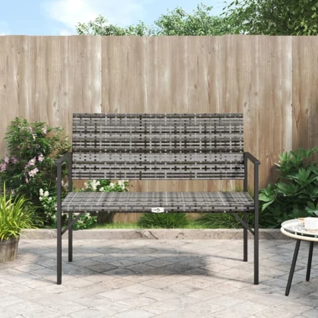 VIDAXL 2-Seater Garden Bench Grey Poly Rattan Vidaxl 8720845787219