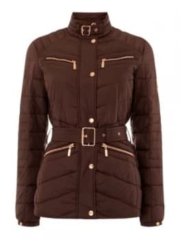 Barbour Trail Cevron Quilted Coat Brown