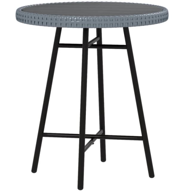 Outsunny Pe Rattan Side Table For Indoor, Outdoor, Grey 867-192V00GY