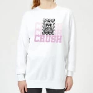 Super Mario CRUSH CRUSH CRUSH Womens Sweatshirt - White - L