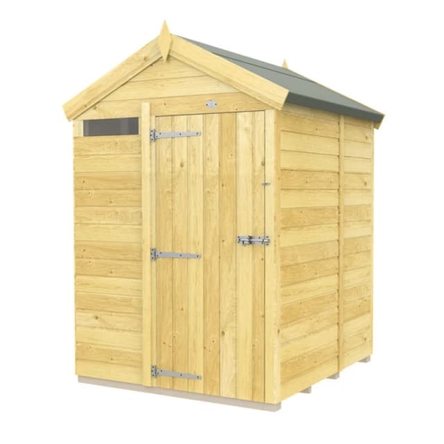 Buttercup Farm 5 x 5 Feet Apex Security Shed - Single Door - L158 x W147 x H217cm in Brown Brown Unisex