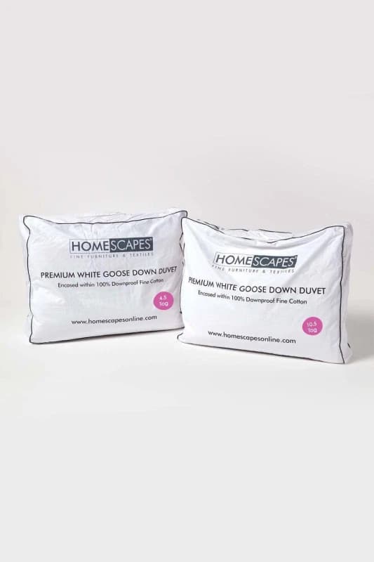 Homescapes Premium White Goose Down 15 Tog All Seasons Duvet, King