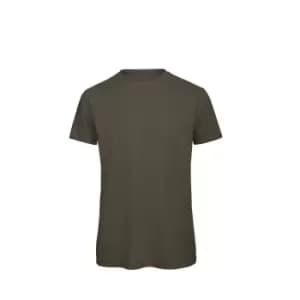 B&C Mens Favourite Organic Cotton Crew T-Shirt (2XL) (Khaki)