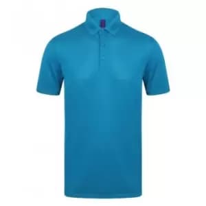 Henbury Mens Stretch Microfine Pique Polo Shirt (M) (Sapphire)