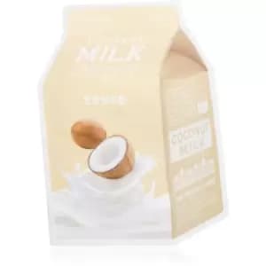 A'pieu One-Pack Milk Mask Coconut Moisturising face sheet mask for improved skin elasticity 21 g