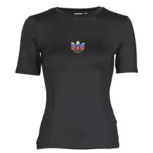 adidas TEE womens T shirt in Black - Sizes UK 8,UK 12