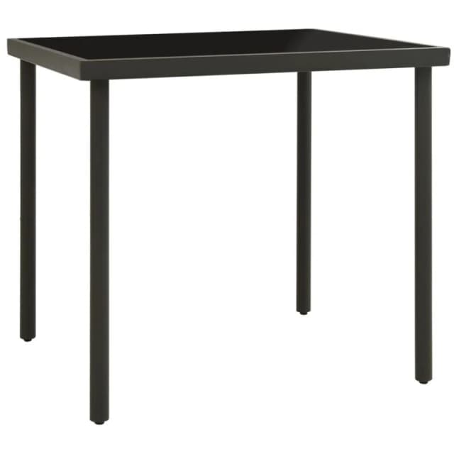 VIDAXL Outdoor Dining Table Anthracite 80x80x72cm Glass and Steel Vidaxl 8720286146309