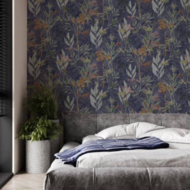 SUPERFRESCO EASY SOLSTICE NAVY COPPER WALLPAPER, Blue 125062