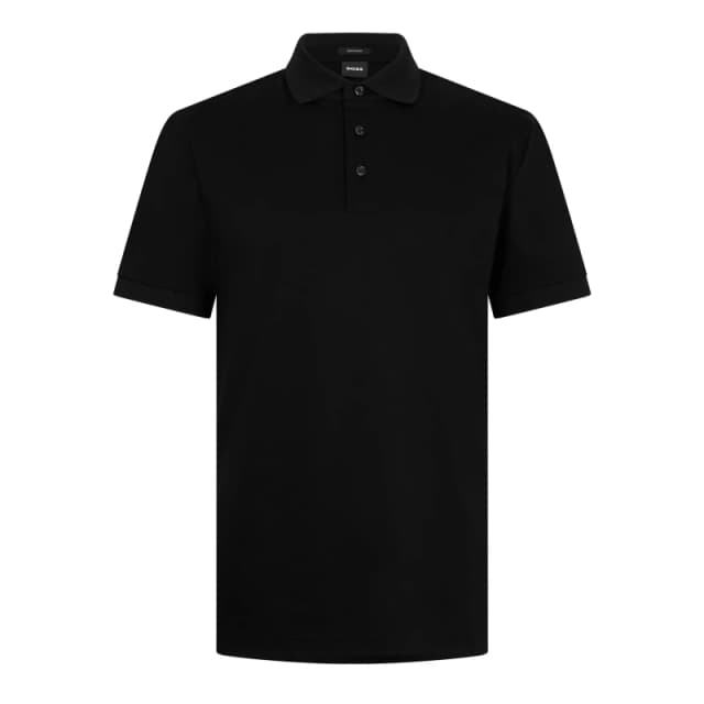 Boss Mens Prout Short Sleeve Polo Shirt Black male S