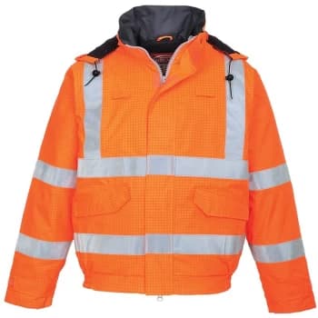 Portwest - S773ORRM - sz M Bizflame Rain Hi-Vis Antistatic FR Bomber Jacket - Orange