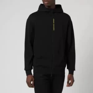 Armani Exchange Zip Through Hoodie Black/Acid Yellow Size S Men