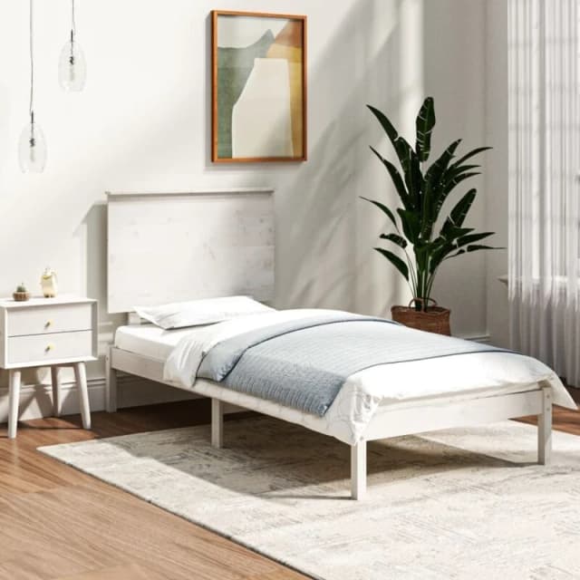 VIDAXL Bed Frame without Mattress White 90x200cm Solid Wood Pine Vidaxl 8720287035398