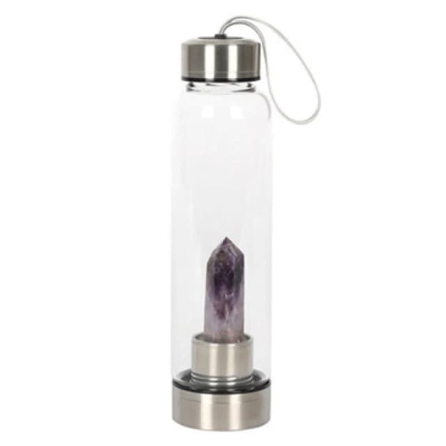 Something Different Something Different Amethyst Glass Water Bottle in Clear Clear One Size Unisex 5059958590281